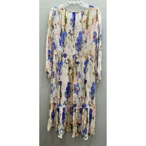 Womens Floral Dress Size Medium Hi Lo Sheer Club Monaco - Picture 3 of 5